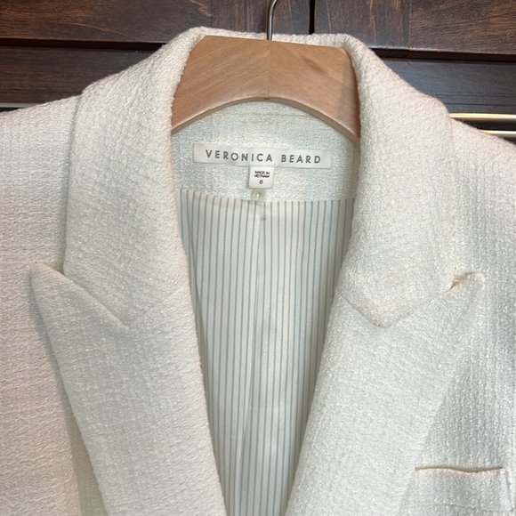 VERONICA BEARD WOODLEY DICKEY TWEEDjacket/blazer, ivory/white, size 8 - Picture 7 of 15